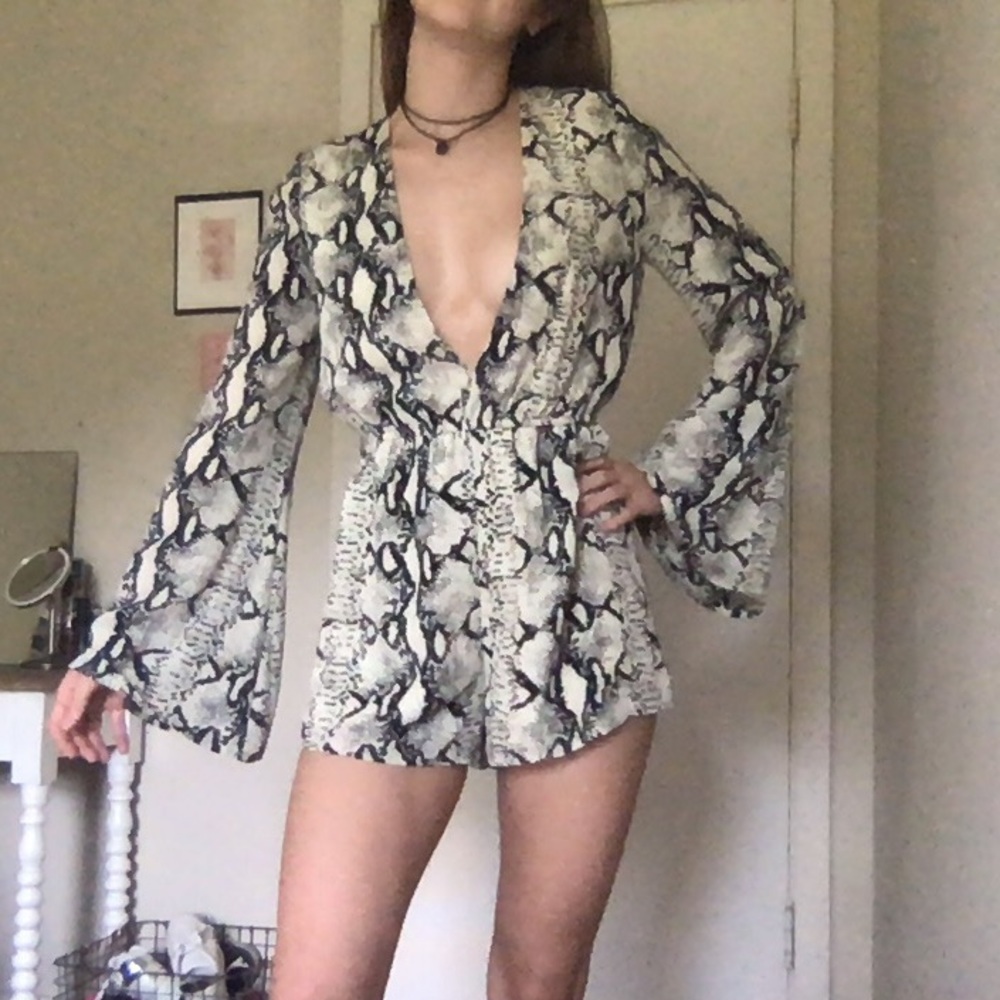 Tobi snakeskin romper